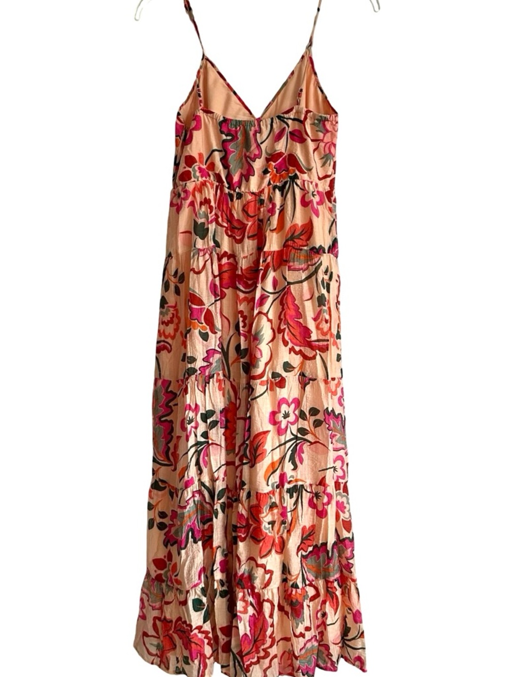 1. STATE women's Boho Floral Tiered Maxi Dress - Pink Floral - SIZE S - SMALL - Picture 11 of 16